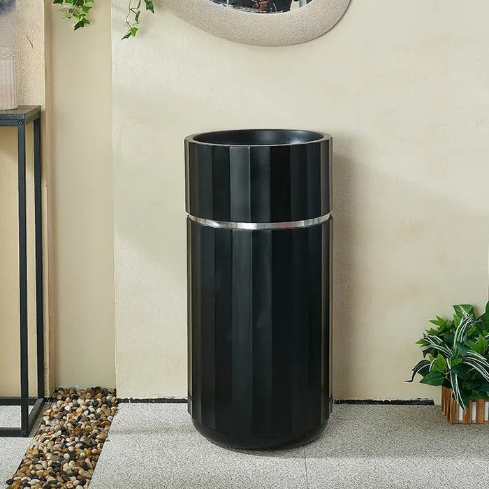BASSINO Ceramic Pedestal Free Standing Wash Basin For Living Room and Bathroom,Home & Office Basin (440X440X860 MM, Black-Matt) BPB-709