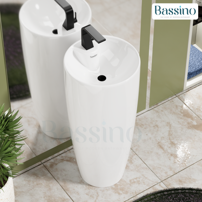 Ceramic Pedestal Wash Basin,BPB-751,size-15x15x34 Inch