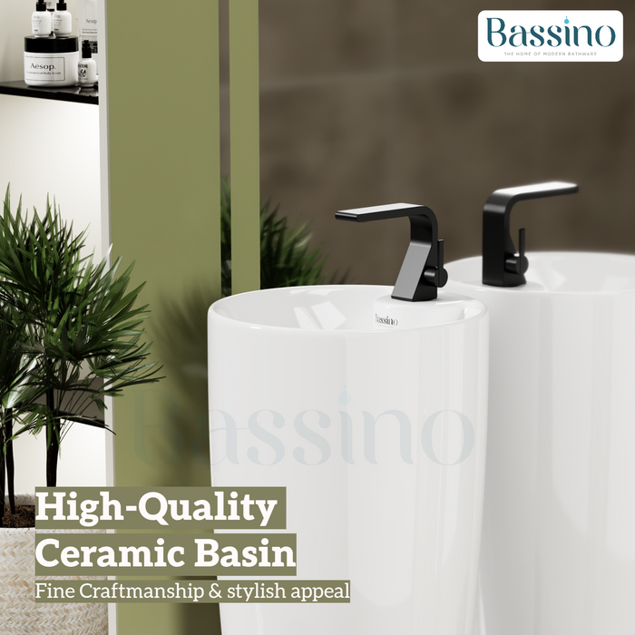 Ceramic Pedestal Wash Basin,BPB-751,size-15x15x34 Inch