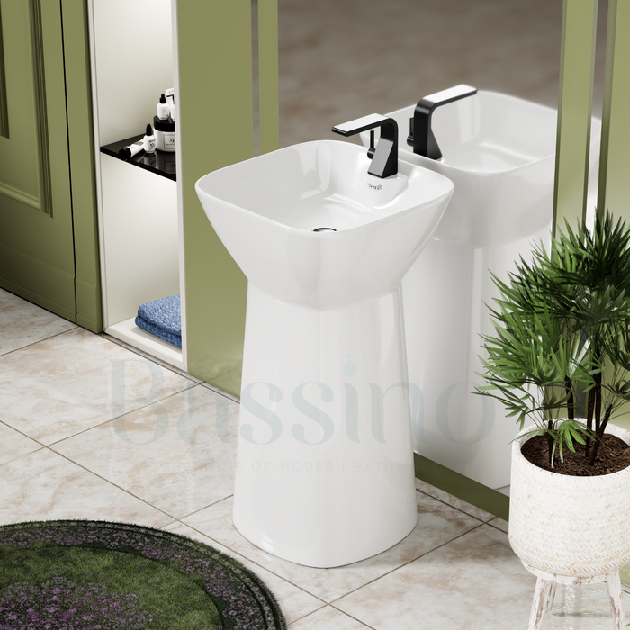 Ceramic Pedestal Wash Basin,BPB-752,size-18x18x32 Inch