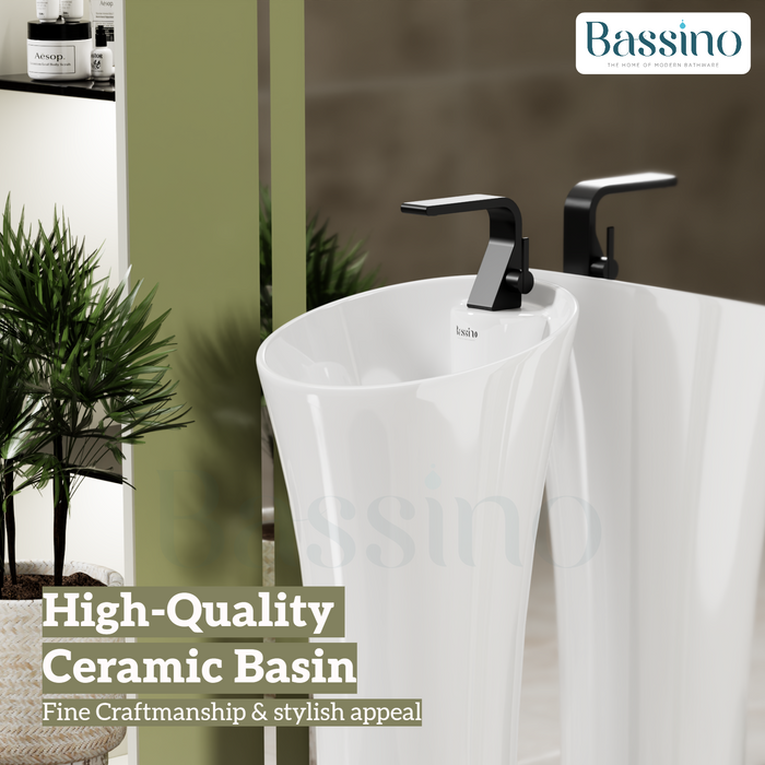 Ceramic Pedestal Wash Basin,BPB-753,size-15x15x34 Inch