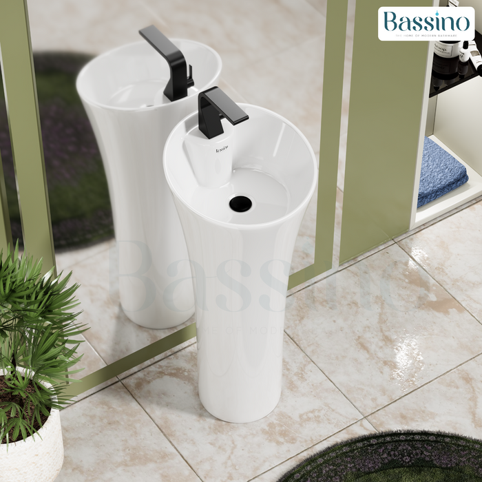 Ceramic Pedestal Wash Basin,BPB-753,size-15x15x34 Inch