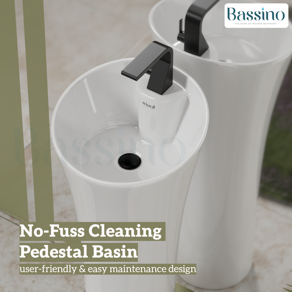 Ceramic Pedestal Wash Basin,BPB-753,size-15x15x34 Inch