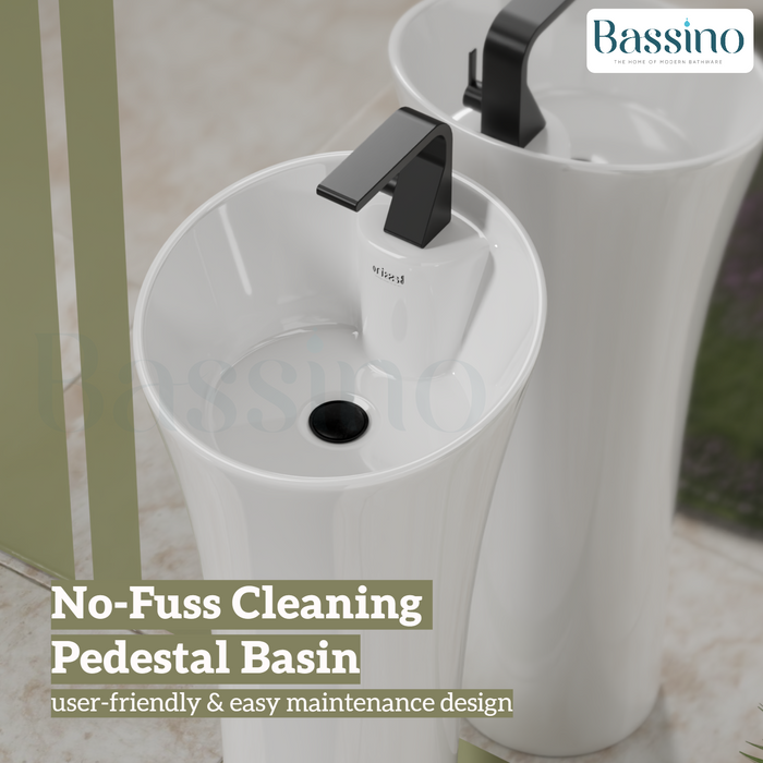 Ceramic Pedestal Wash Basin,BPB-753,size-15x15x34 Inch