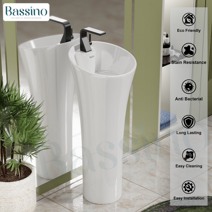 Ceramic Pedestal Wash Basin,BPB-753,size-15x15x34 Inch