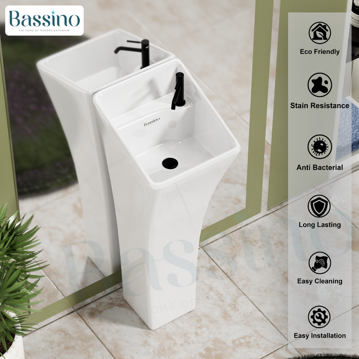 Ceramic Pedestal Wash Basin,BPB-754,size-12x13x36 Inch