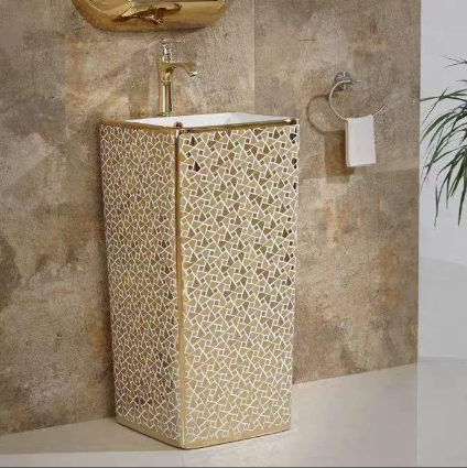 Ceramic Pedestal Wash Basin,BPB-779,zise-16x16x33 Inch