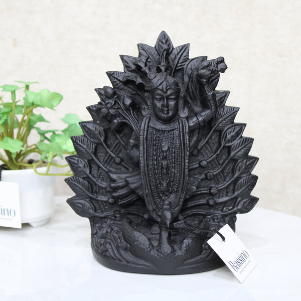 BASSINO Shree Nathji Idol in a stunning black color for home and office,table top decor item