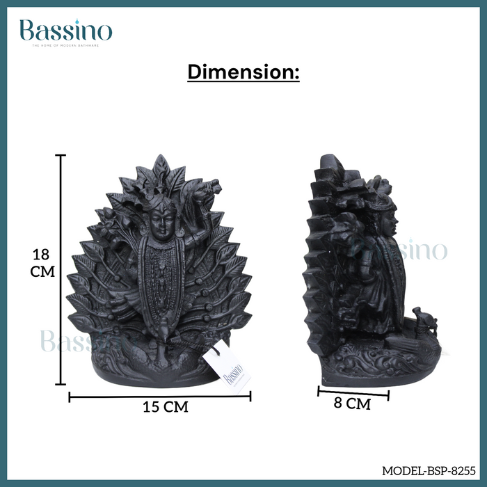 BASSINO Shree Nathji Idol in a stunning black color for home and office,table top decor item