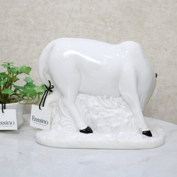Kamdhenu Cow with Calf Idol in a stunning white color for home and office,table top decor item
