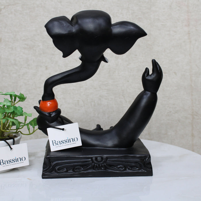 Lord Ganesha Black idol/statue for home and office,table top decor item,Hindu Religious Statue