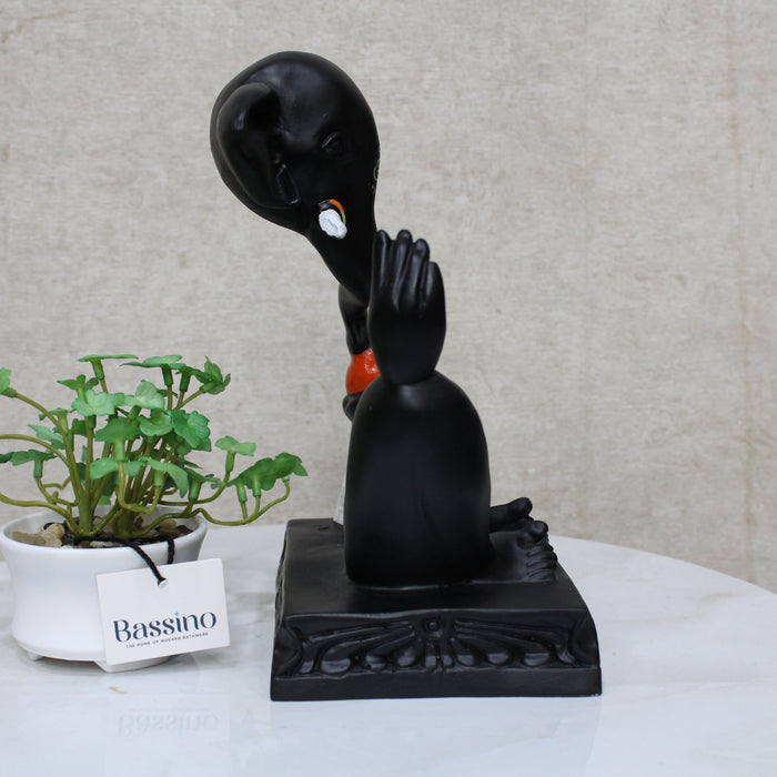 Lord Ganesha Black idol/statue for home and office,table top decor item,Hindu Religious Statue