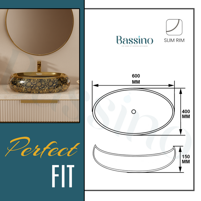 Premium Designer Table top/Counter top Wash Basin/Vessel sink (24x16x6 In)BTT-1003