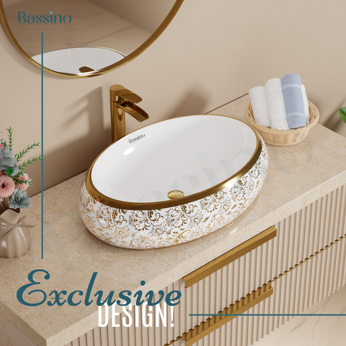 Premium Designer Table top/Counter top Wash Basin/Vessel sink (24x16x6 In)BTT-1004