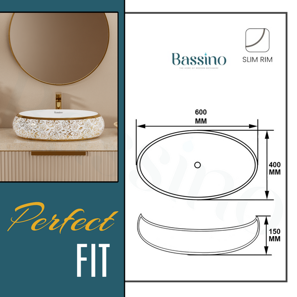 Premium Designer Table top/Counter top Wash Basin/Vessel sink (24x16x6 In)BTT-1004