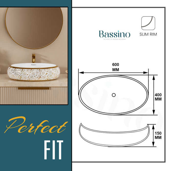 Premium Designer Table top/Counter top Wash Basin/Vessel sink (24x16x6 In)BTT-1004
