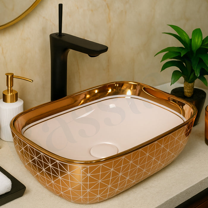 Premium Designer Table top/Counter top Wash Basin/Vessel sink (18x13x5.5 In) BTT-1089