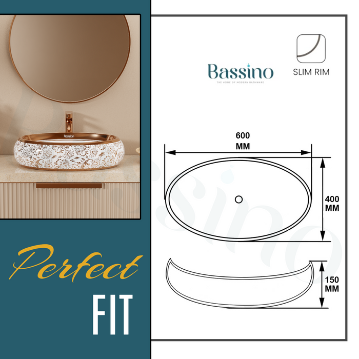Premium Designer Table top/Counter top Wash Basin/Vessel sink (24x16x6 In)BTT-1225