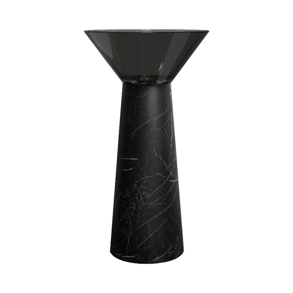 Resin Pedestal Wash Basin,size-19.5x19.5x36 Inch Black Marquina
