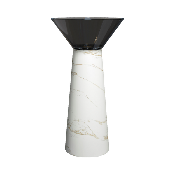 Resin Pedestal Wash Basin,size-19.5x19.5x36 Inch White Satvario