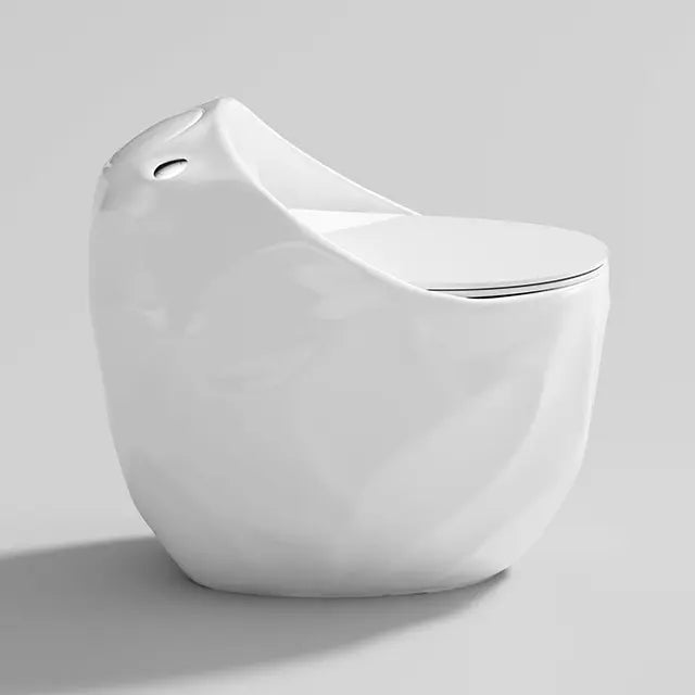 Bassino Floor Mounted Syphonic Closet One Piece Water Closet Ceramic Western Toilet Seat-Western Commode Toilet Seat/European Toilet Seat for Lavatory Glossy White Shape (S Trap Outlet is from Floor) (Size : 670x470x625mm)