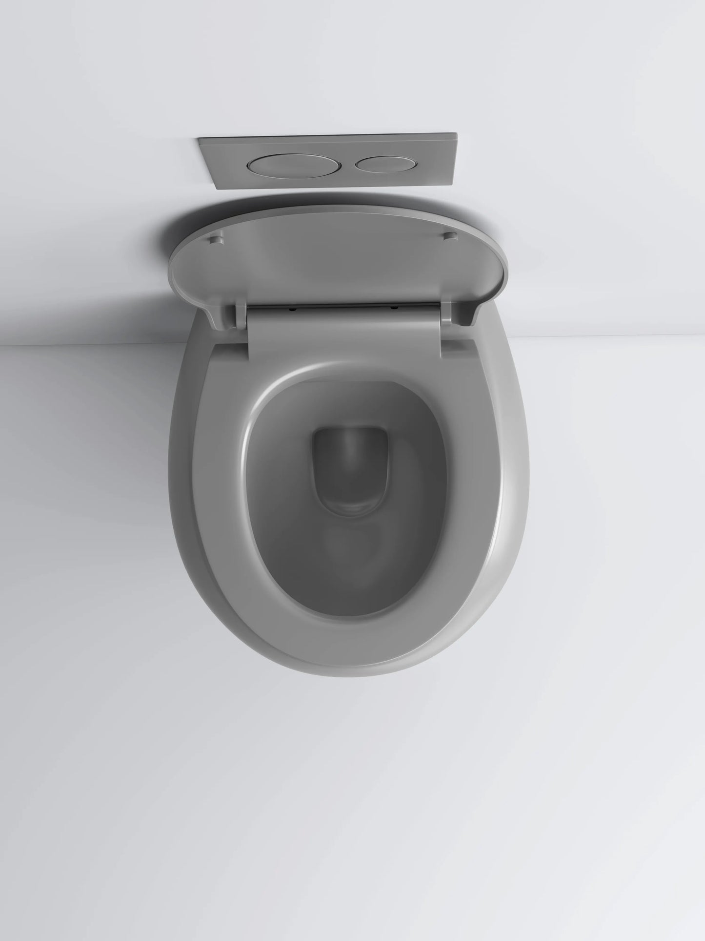 Bassino Ceramic Wall Mount/Wall Hung Western Toilet/Commode/Water Closet /European Commode P Trap Outlet Is From WALL With Soft Close Seat Cover For Bathrooms (Size : 500*365*350mm) GLOSSY GREY HIGH TEMPERATURE