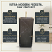 Bassino 15.7" Black Marble Pedestal Basin