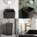 Bassino 15.7" Black Marble Pedestal Basin