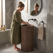 Bassino 15.7" Round Wood-Textured Pedestal Basin 