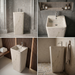 Bassino 15.7" White Marble Pedestal Basin