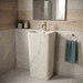 Bassino 15.7" White Marble Pedestal Basin