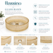 Bassino 16" Luxury Ribbed Glass Countertop Wash Basin