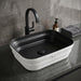 Bassino 20" Black & White Marble Effect Ceramic Countertop Wash Basin