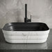 Bassino 20" Black & White Marble Effect Ceramic Countertop Wash Basin 