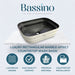 Bassino 20" Black & White Marble Effect Ceramic Countertop Wash Basin 
