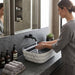 Bassino 20" Black & White Marble Effect Ceramic Countertop Wash Basin 