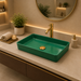 Bassino 24" Green Rectangular Countertop Wash Basin