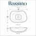 Bassino 450 x 340 x 110 mm blue textured glass table top wash basin, 17.7 inch organic rectangular designer countertop basin for modern luxury bathroom