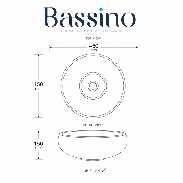 Round Textured Glass Table Top Wash Basin – 450 × 450 × 150 mm Transparent Designer Countertop Basin for Luxury Bathroom