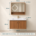 Bassino 800 mm wall-mounted plywood bathroom vanity set with ceramic basin, two-door cabinet and flower LED mirror cabinet