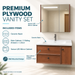 Bassino 800 mm wall-mounted plywood bathroom vanity set with white ceramic basin, two sliding drawers, one door and sensor LED mirror cabinet