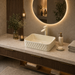 Bassino Beige Textured Rectangular Ceramic 18" Basin