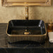Bassino Black & Gold Ceramic Countertop rectangle Wash Basin 