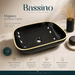 Bassino Black & Gold Rectangular Countertop Wash Basin