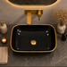 Bassino Black & Gold Rectangular Countertop Wash Basin 