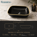 Bassino Black & Gold Rectangular Countertop Wash Basin 