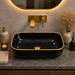 Bassino Black & Gold Rectangular Countertop Wash Basin 