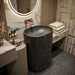 Bassino Black Marble Effect Pedestal Basin