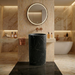 Bassino Black Marble Effect Pedestal Basin