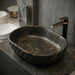 Bassino Black Marble Oval Countertop Textured Wash Basin 